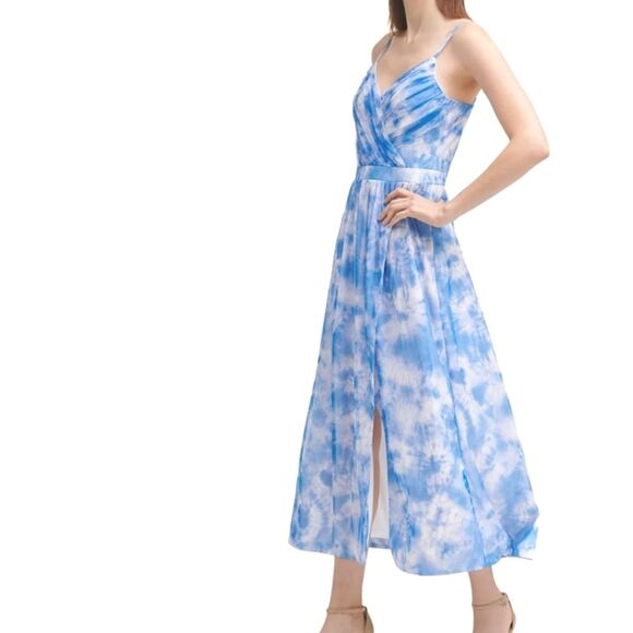 Guess Blue Tie Dye Midi Slit Dress 10 - Picture 2 of 15
